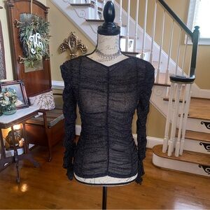 H & M Sparkle glitter rouched sheer top